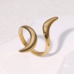Gold Geometric Ring Stainless Steel Ring JR394-G7