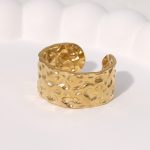 Gold Dome Ring Stainless Steel Ring JR403-G7