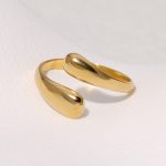 Gold Twist Band Stainless Steel Ring JR415-G7