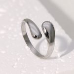 Silver Twist Band Stainless Steel Ring JR415-S7