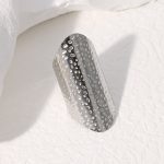 Silver Ripple Ring Stainless Steel Ring JR416-S7