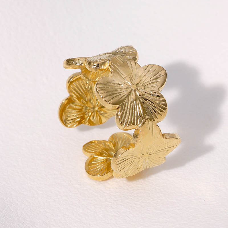 MP-RNG-0043 Gold Open Ring Stainless Steel Ring JR422-G7 - 图片 1