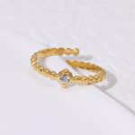 Gold Stacking Ring Stainless Steel Ring JR424-G7