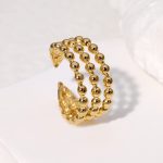 Gold Open Band Stainless Steel Ring JR426-G7