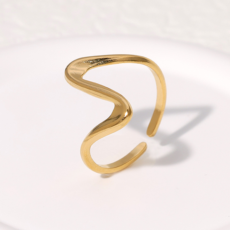 MP-RNG-0049 Gold Minimal Band Stainless Steel Ring JR427-G7 - 图片 1