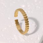 Gold Adjustable Ring Stainless Steel Ring JR429-G7