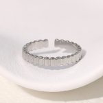 Silver Adjustable Ring Stainless Steel Ring JR429-S7