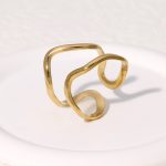Gold Statement Ring Stainless Steel Ring JR437-G7