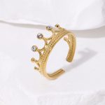Gold Round Ring Stainless Steel Ring JR457-G7