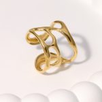 Gold Elegant Ring Stainless Steel Ring JR468-G7
