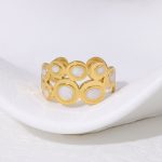 White Gold Band Ring Stainless Steel Ring JR473-GW