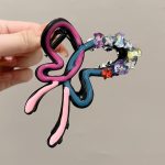 Double-Sided Crystal Bow 10cm Hair Claw Clip