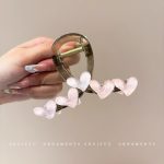 Light Pink Heart 8cm Hair Claw Clip