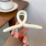 White Cross 13cm Hair Claw Clip