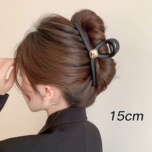 MP-SHARK-0014 Matte Black Square 15cm Hair Claw Clip - 图片 1