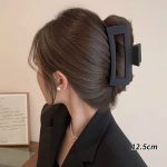 Matte Black Square 12.5cm Hair Claw Clip