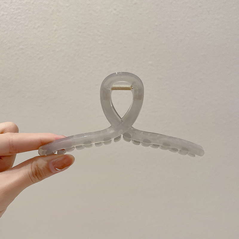 MP-SHARK-0026 Gray Cross 12.5cm Hair Claw Clip - 图片 1
