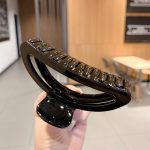 Black D Shape 9cm Hair Claw Clip
