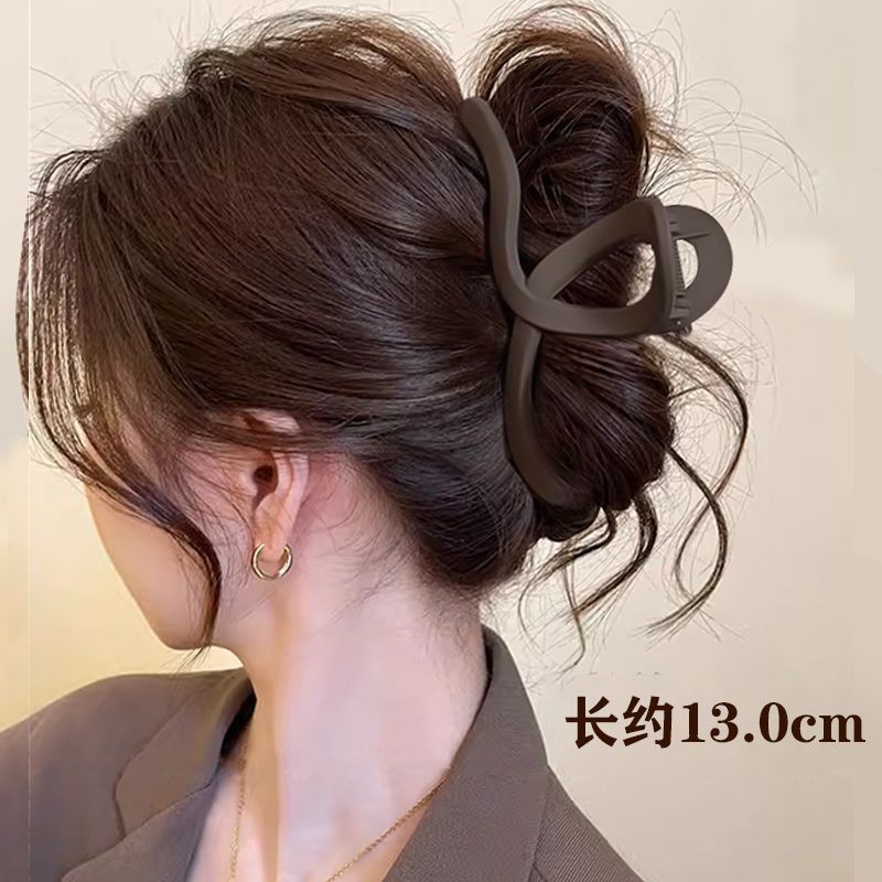MP-SHARK-0054 Dark Coffee 13cm Hair Claw Clip - 图片 1