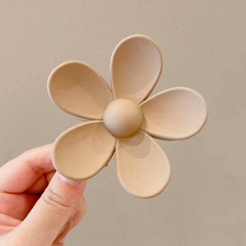 MP-SHARK-0080 Coffee Flower 8cm Hair Claw Clip - 图片 1