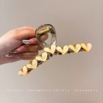 Coffee Heart 13cm Hair Claw Clip