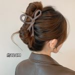 Light Coffee Bow 11cm Hair Claw Clip