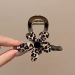 Clear Brown Flower 8cm Hair Claw Clip