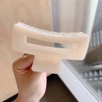Jelly White 8.5cm Hair Claw Clip