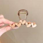 Coffee Heart 8cm Hair Claw Clip