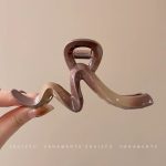 Coffee Wave Hair Claw Clip