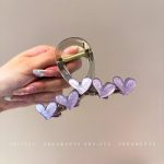 Purple Heart 9cm Hair Claw Clip