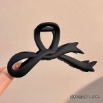 Matte Black Bow 11cm Hair Claw Clip