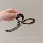 Gray Bead 13cm Hair Claw Clip