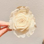 Beige Flower 8cm Hair Claw Clip