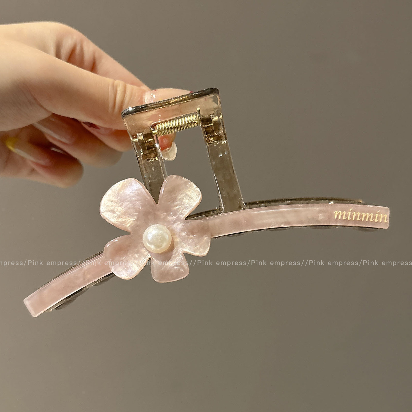 MP-SHARK-0171 Pink Flower 12.5cm Hair Claw Clip - 图片 1