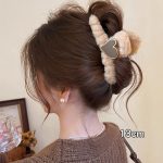 Light Coffee Heart 13cm Hair Claw Clip