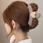 Dark Coffee Heart 11cm Hair Claw Clip