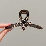 Clear Brown Flower 13cm Hair Claw Clip