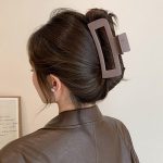 Matte Coffee Square 12.5cm Hair Claw Clip