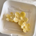Yellow Triple Flower 11cm Hair Claw Clip