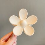 Beige Flower 8cm Hair Claw Clip (Style 4)