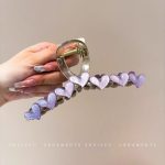 Purple Heart 13cm Hair Claw Clip