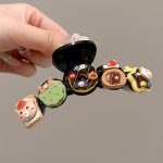 Black Doughnut 10cm Hair Claw Clip