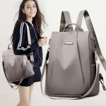 Women's Nylon Oxford Casual Backpack - Water-Resistant Lightweight Travel Daypack