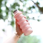 Collapsible Silicone Water Bottle - Foldable 500ml Sports Shaker for Travel & Camping