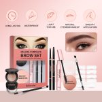 lakerain Complete Brow Kit - Eyebrow Pencil + Powder + Gel + Cream + Stencils