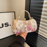 Chinese Style Flower Clasp Chain Box Bag for Women - Retro Evening Crossbody