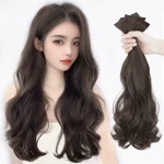 7-Piece Clip-In Hair Extensions Set - 56cm Long Straight Synthetic Hair - Heat Resistant