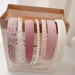 Pearl Headband Set - Fashion Fabric Hair Band for Women - Cute Face Washing Headband 5/7 Piece Set