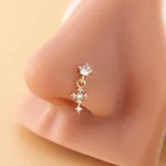 Cross Pendant Nose Ring - Hanging Cross Nose Stud for Women - Fashion European Style Nose Jewelry